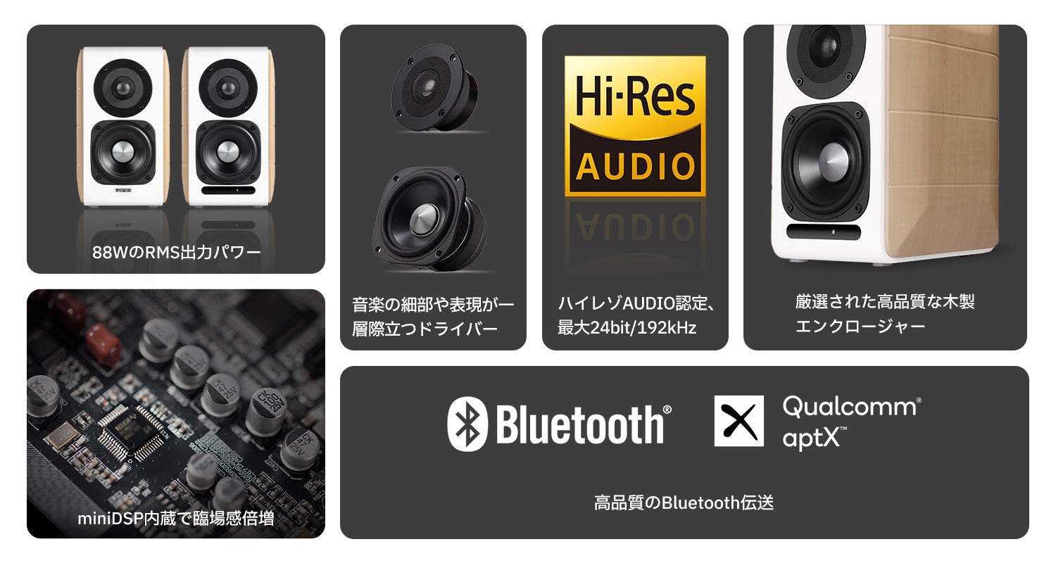 EDIFIER公式 | S880DB Hi-Res Audio認証のブックシェルフスピーカー